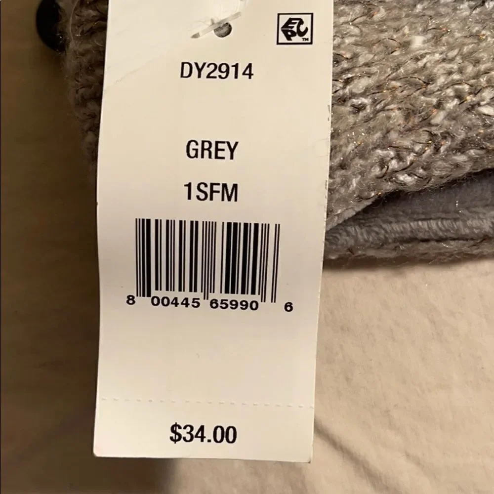 NWT DKNY grey winter fleece lined headband